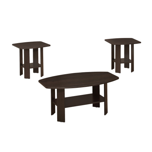 Homeroots Living Room Cappuccino Table Set, 3Pcs Set