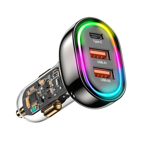 90W 3 Ports Fast Charge Car Charger