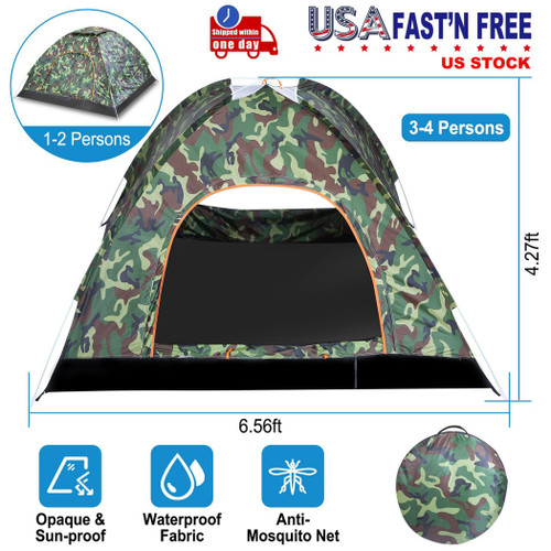 3/4 Person Instant Pop Up Dome Tent 