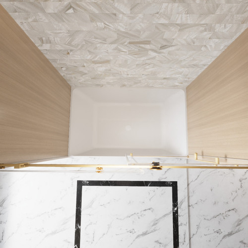 60" Gold Glass Sliding Closet Doors