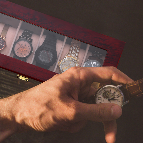 6 Slots Wooden Watch Case Vintage Watch 