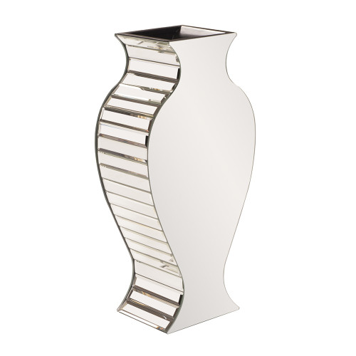 Homeroots Home Decor Beveled Mirrored Panel Curvy Tall Vase