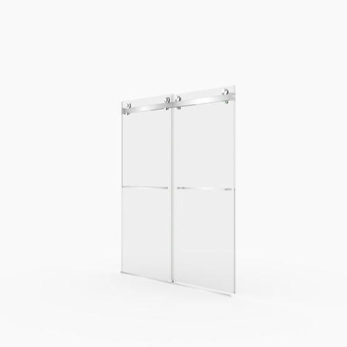 70" White Glass Sliding Closet Doors