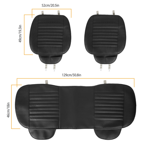 3Pcs Universal Car Seat Cushion Cover Breathable Vehicle Seat