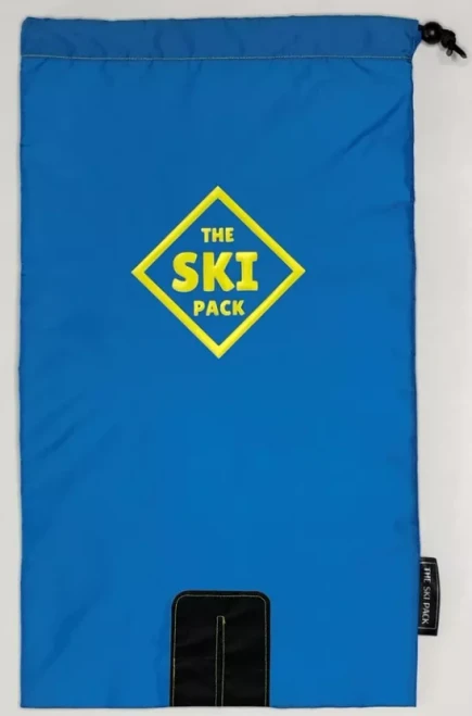The Ski Pack Youth Blue fabric , yellow straps
