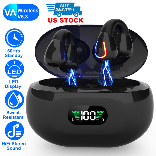 Wireless V5.3 Earbuds Clip-On Open TWS Earphones 