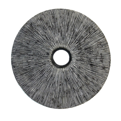 Homeroots Home Decor 30 Contemporary Grey Round Rib Wall Art, Grey Finish, 30 Inch Diameter
