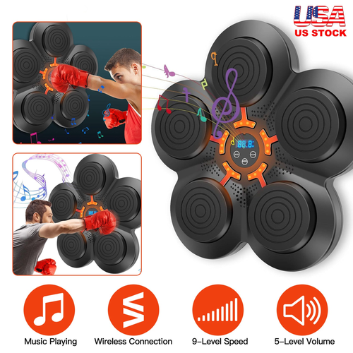 Music Boxing Machine Electronic Wall Target Punching Pad LED 