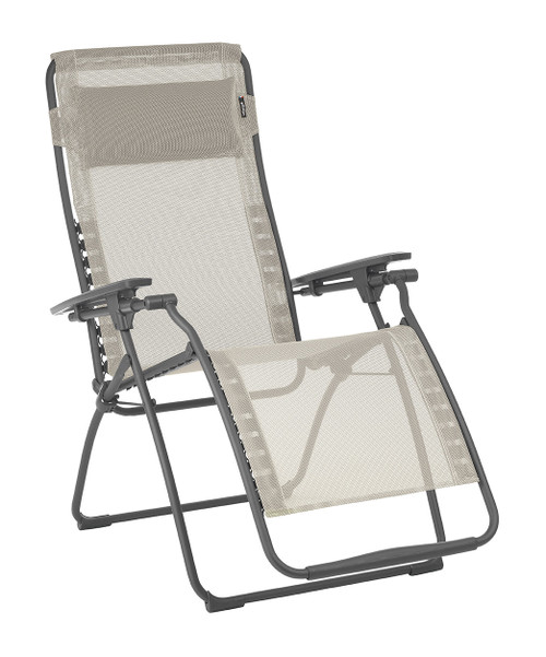 Homeroots Furniture Zero Gravity Recliner, Basalt Steel Frame Seigle Fabric