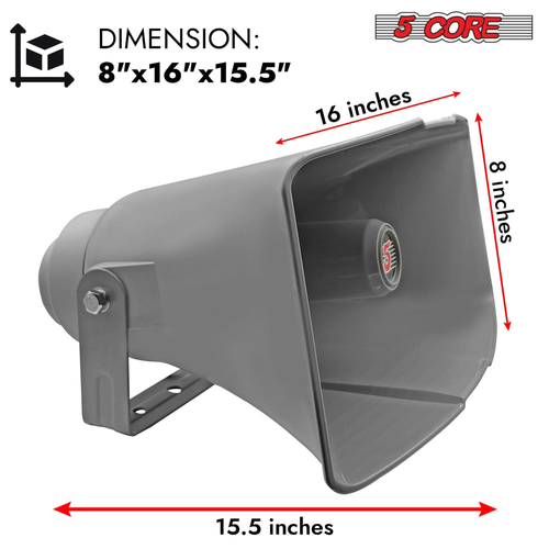PA Horn Speaker Outdoor 8x16" Siren Loudspeaker 40W RMS Loud Megaphone Driver Horn