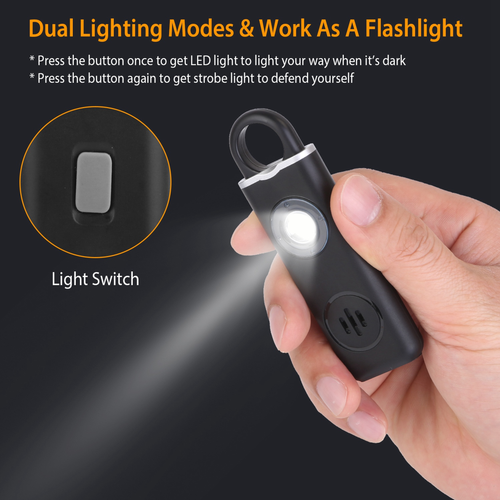 Rechargeable Personal Safety Alarm Portable 130dB Self-defense Siren 