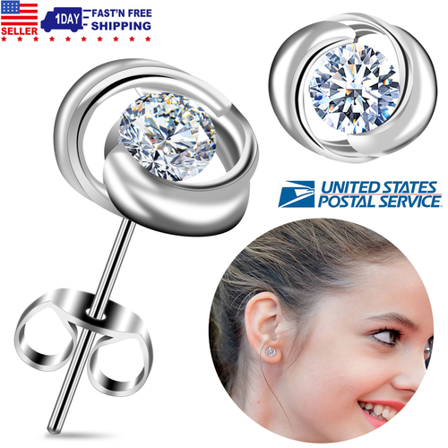 Flower Ear Studs Platinum Plated 
