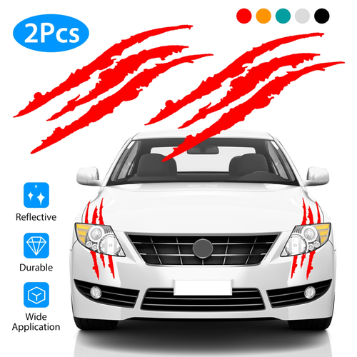 2Pcs Car Claw Mark Headlight Sticker Stripe Scratch Decal