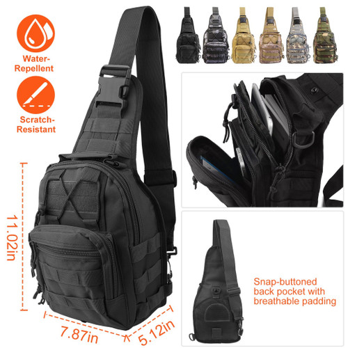 Men Tactical Sling Backpack Sling Chest Bag