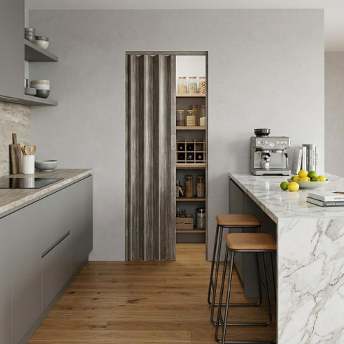 80" Taupe PVC Accordion Door