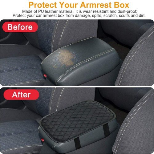 Car Armrest Pad Cover PU Leather 