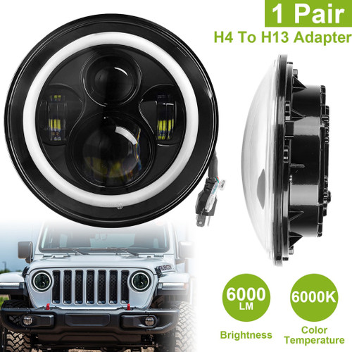 6000LM Round LED Headlight 
