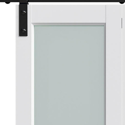 Set Of Two 84" White Glass Bi-Fold Door