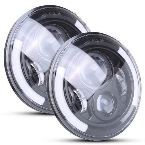 2Pcs 7In 40W Round LED 
