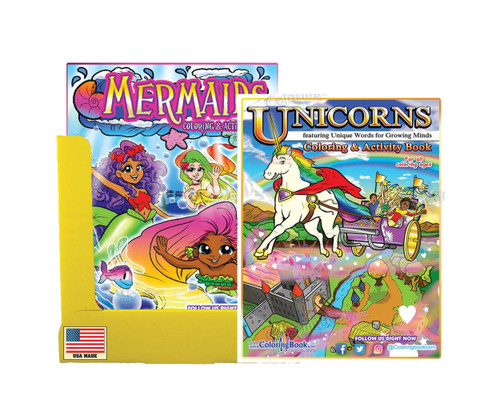 12 Mermaids 12 Unicorns Coloring Books