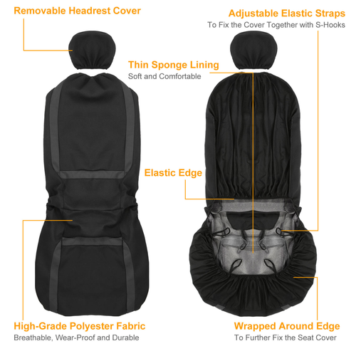 9Pcs Full Set Car Seat 