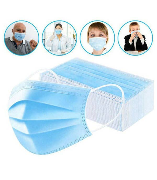 Face Mask Mouth & Nose Protector Disposable Masks Blue 3-ply Earloop