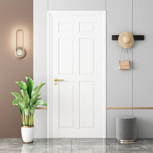 80" White Wood Slab Door
