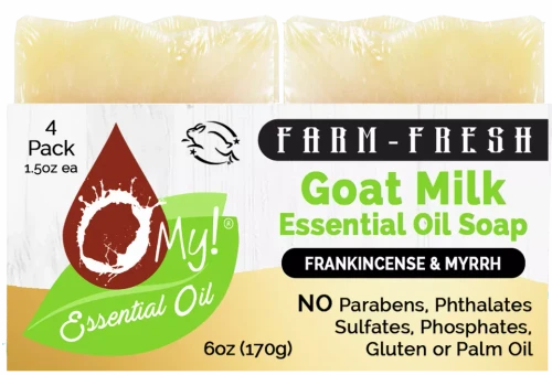 O My! Goat Milk Essential Oil Soap Bar - Made with Farm-Fresh Goat Milk - 100% Pure Essential Oils - Free of Parabens & More - Leaping Bunny Certified - Handcrafted in USA
