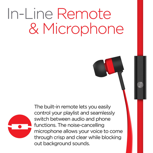 HyperGear Low Ryder Earphones w/Mic 3.5mm Red/Black