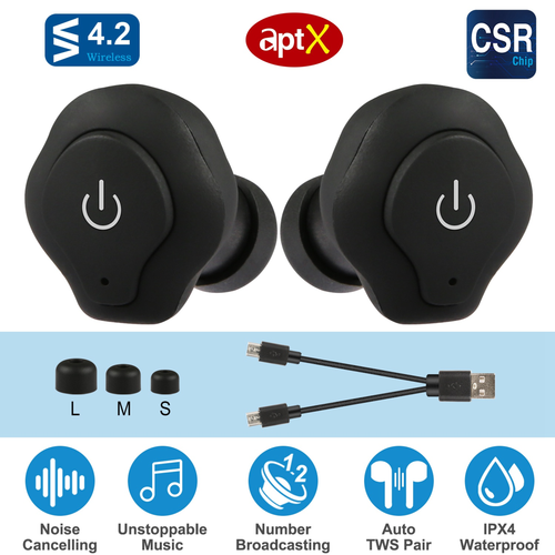 True Wireless Earbuds CSR V4.2 In-ear Stereo HeadSet