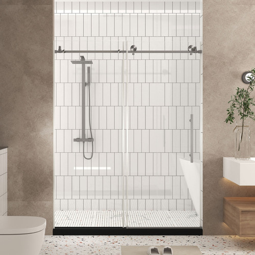 76" White Glass Sliding Closet Doors