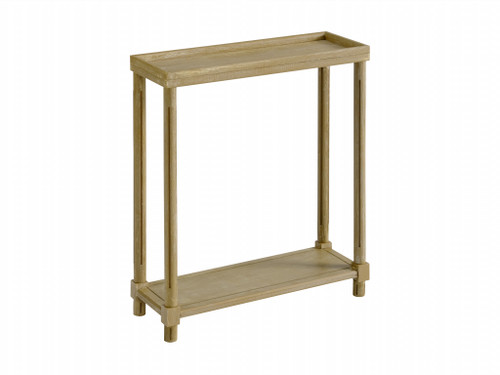 Homeroots Set Of Two 24" Narrow Distressed Oak Wood End Tables With Shelf