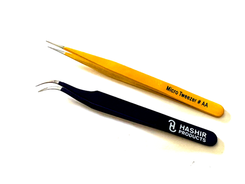  Eyelash Extension Tweezers Straight & Curved Stainless Steel Set