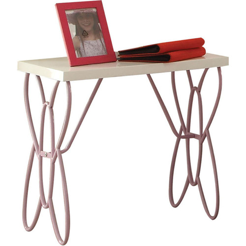 22" Lilac Steel and Wood Nightstand