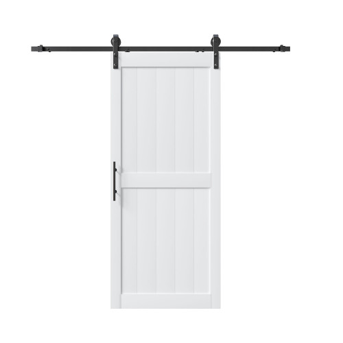84" White Wood Barn Door