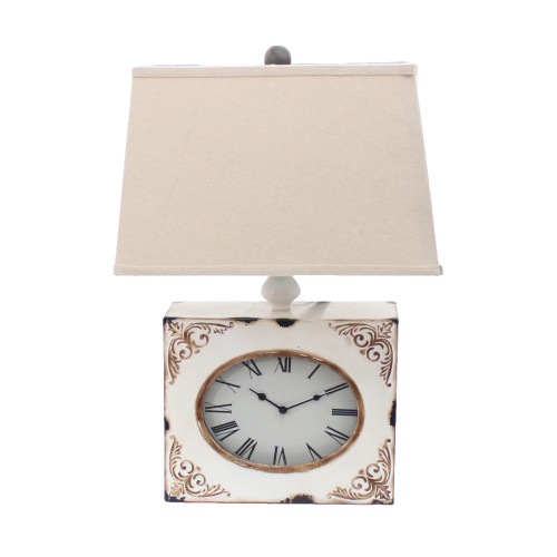 Homeroots 7" X 7" X 22" Lighting Table Lamp, White, Vintage