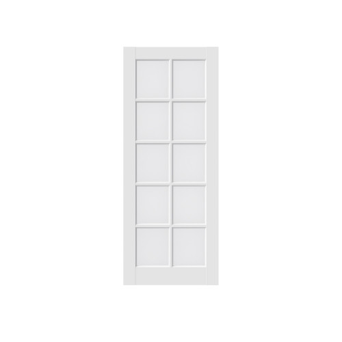 80" White Glass French Doors