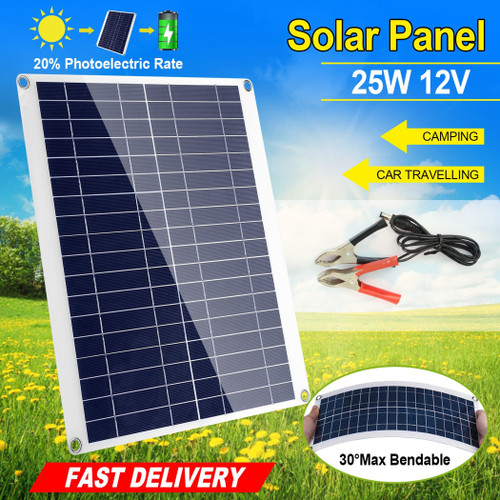 Outdoor Solar Panel 12V 25W Car Battery Charger 