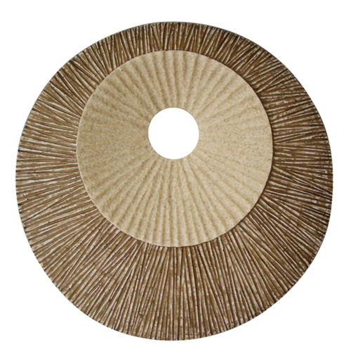 Homeroots Home Decor 1 x 19 x 19 Round Double Layer Ribbed Wall Plaque, Brown, 19 Inches