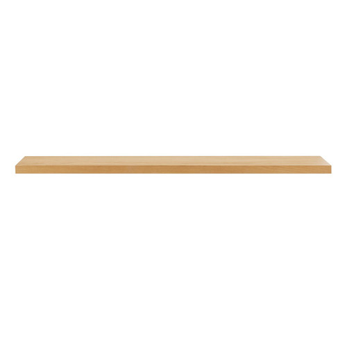 Homeroots Office 75" Natural Light Brown Wooden Floating Shelf