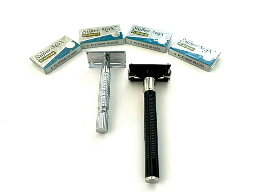 Classic Grandfather Old School Safety Razors + 20pcs Double Edge Razor Blades