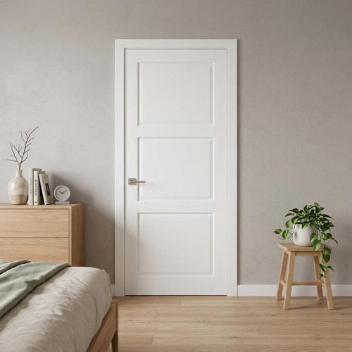 80" White Wood Slab Door