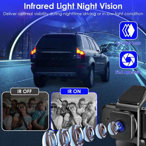 1080P FHD 3 Channel WiFi Dash Cam