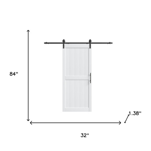 84" White Wood Barn Door