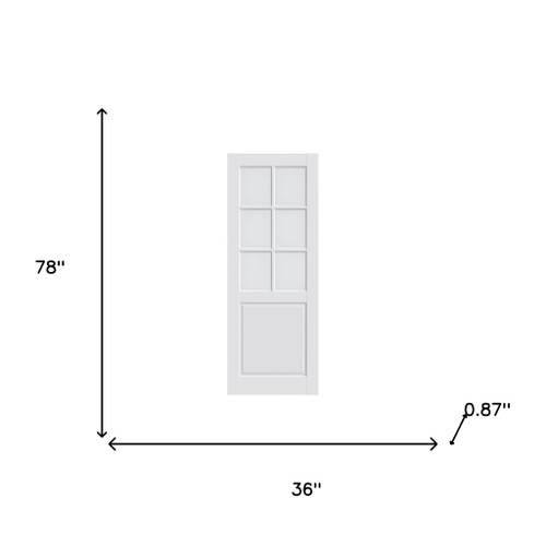 Set Of Two 78" White Glass Bi-Fold Door