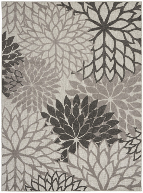 Homeroots Home Decor Silver and Gray Indoor Outdoor Area Rug, 8' x 11'