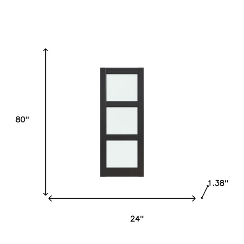 80" Black Glass French Doors