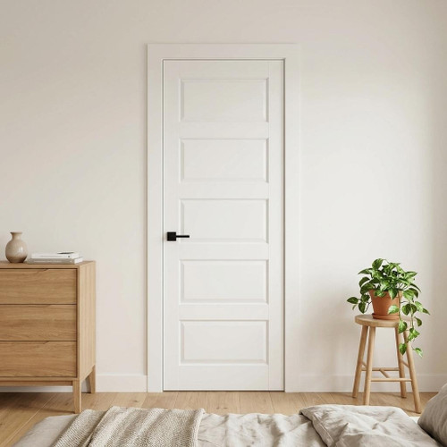 80" White Wood Slab Door
