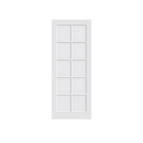 80" White Glass French Doors