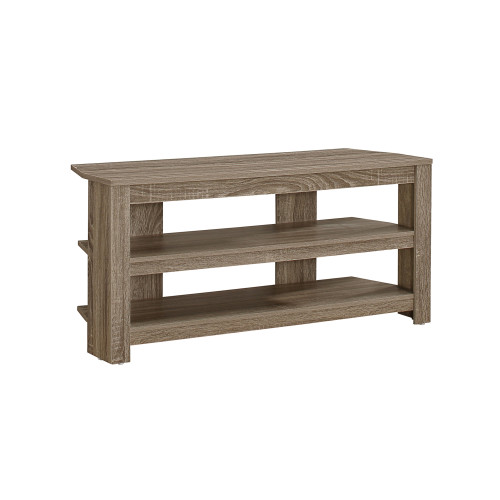 Homeroots Living Room 15.5" x 42" x 19.75" Dark Taupe Particle Board Laminate TV Stand